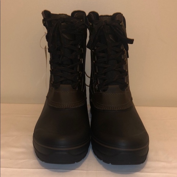 New Men's Khombu Brown Leather Duck Boots - Picture 3 of 13